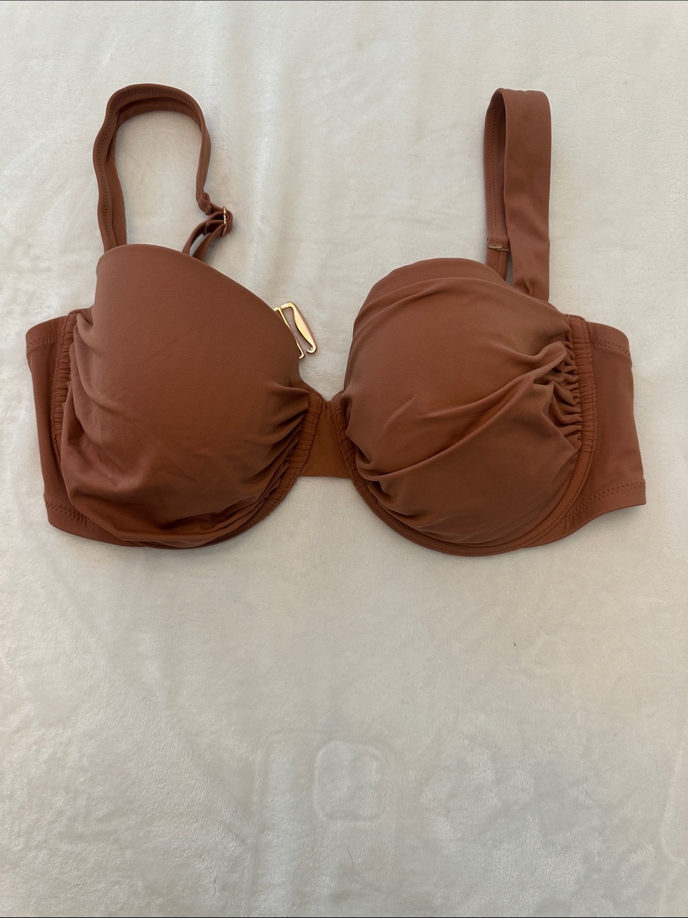 Shade & Shore Brown Underwire Bikini Top-36 DD